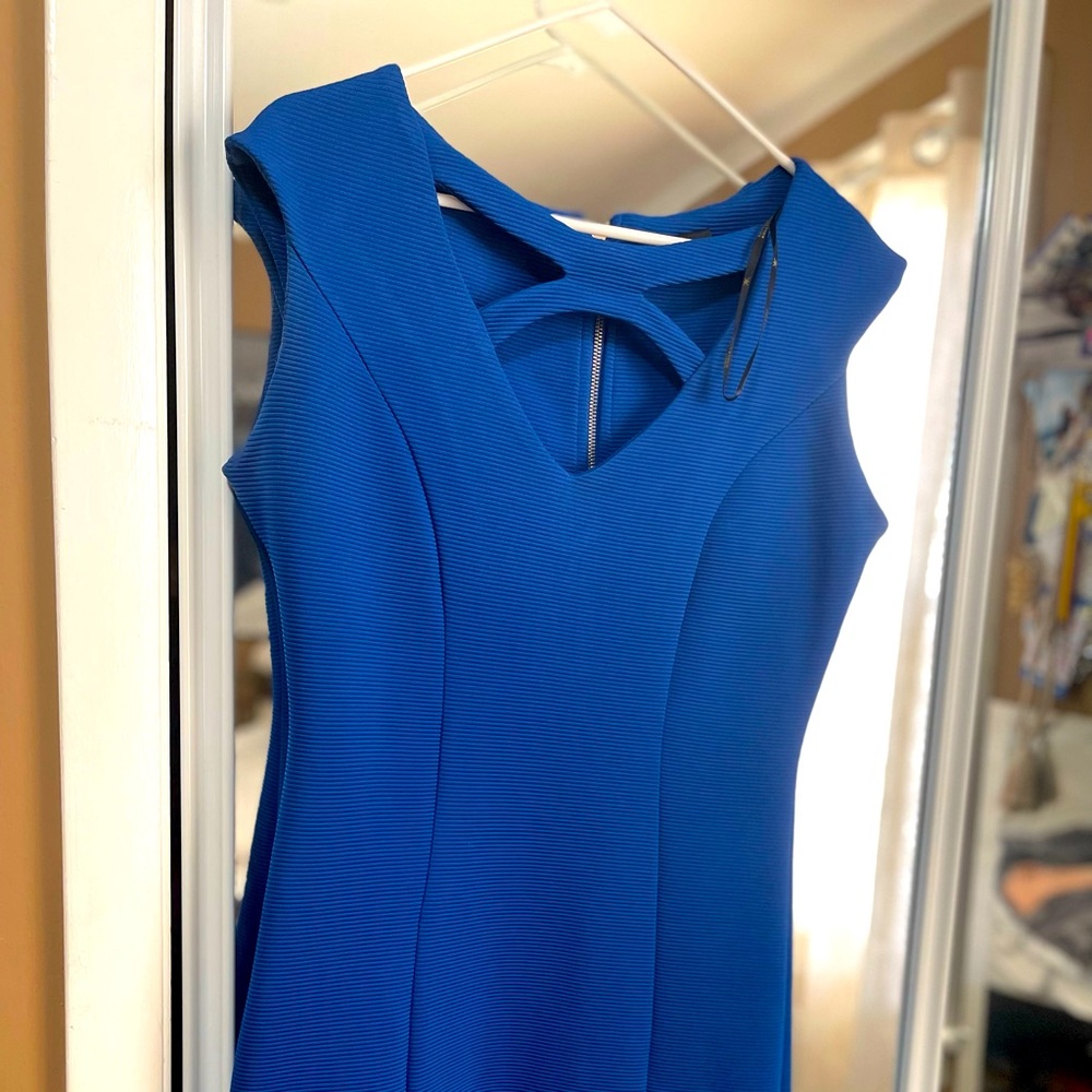 Blue cut out dress